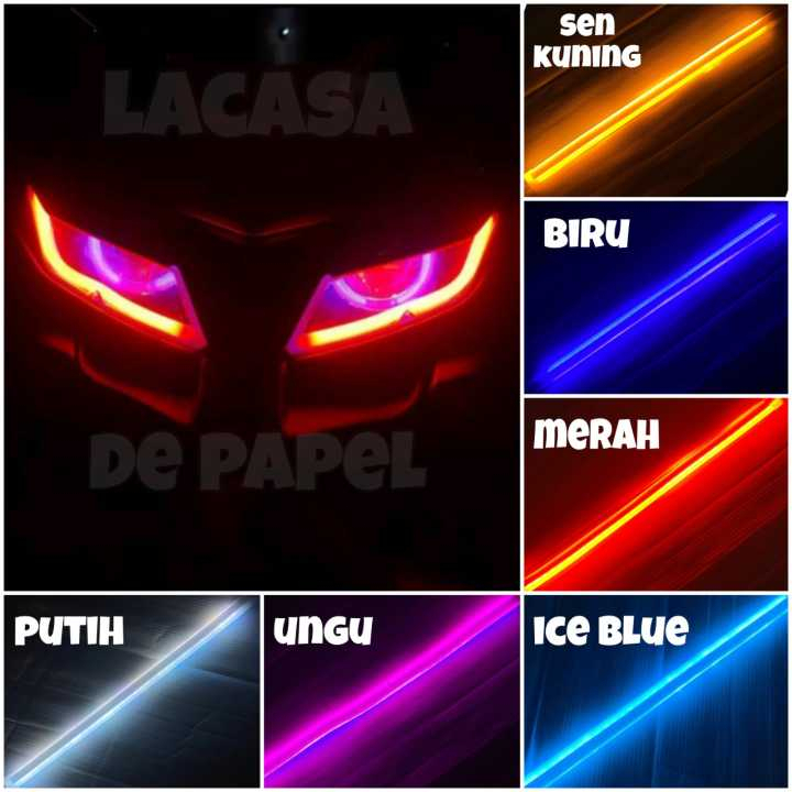 Jual LAMPU LED ALIS NEON LENTUR UKURAN PANJANG 30CM warna Biru Ice Blue ...