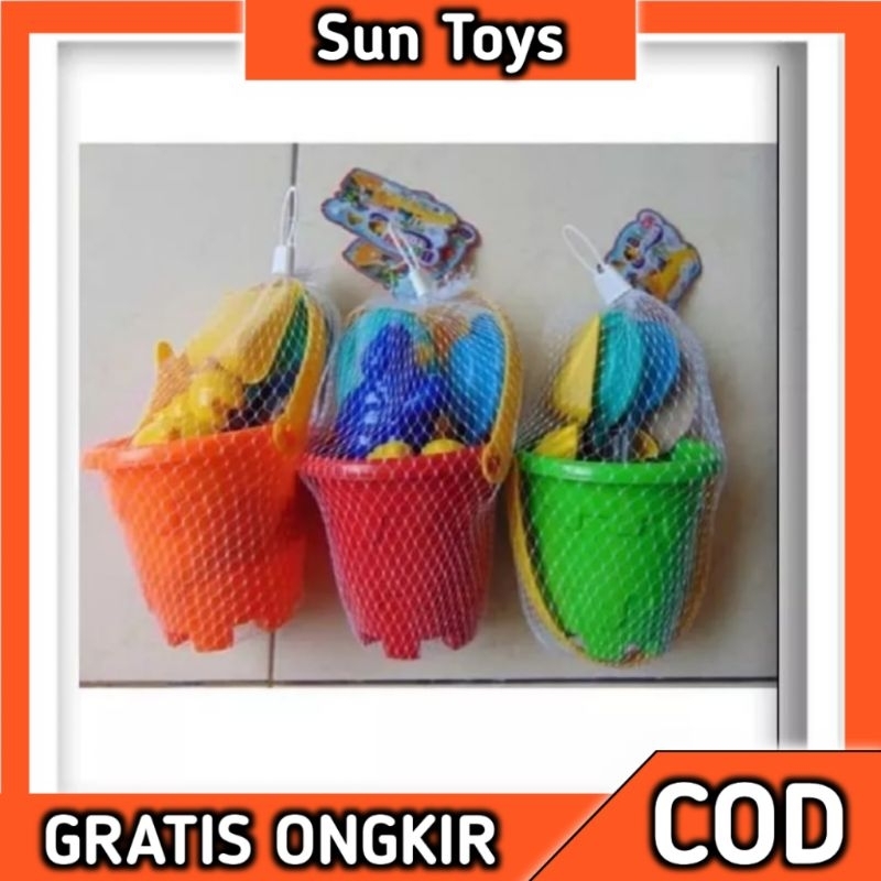 Jual Mainan Cetakan Ember Pantai OCT-7600 Beach Toys Edukasi Anak ...