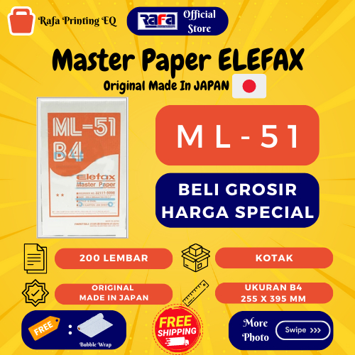 Jual Master Paper Elefax ML51 ML-51 ML 51 B4 Japan Asli | Shopee Indonesia