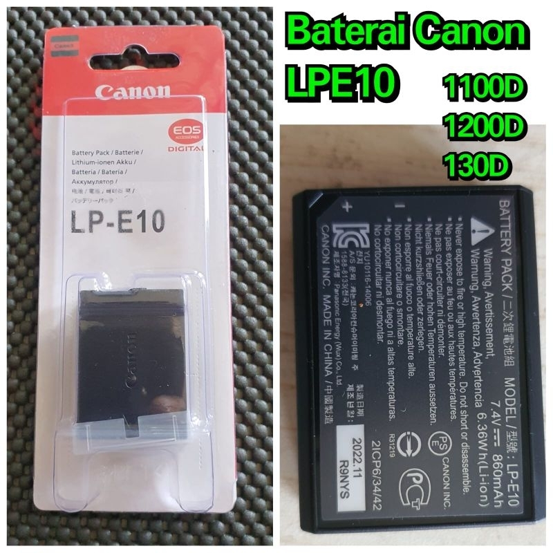 New Genuine Canon LP-E10 LPE10 Li-Ion Battery Pack (7.4v 860 mAh 6.36Wh )