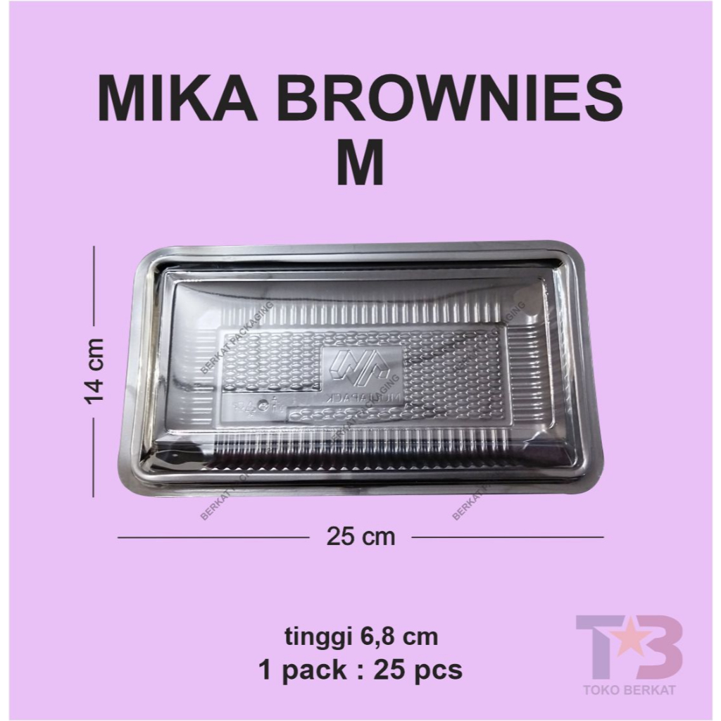 Jual MIKA BROWNIES M isi 25 pcs PLUS TUTUP/MIKA BOLU/MIKA ROTI/MIKA ...