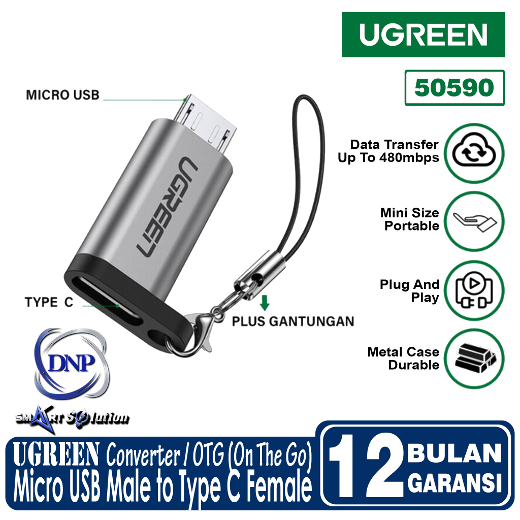 Jual UGREEN Converter OTG Type C Female To Micro USB Male 480Mbps ...