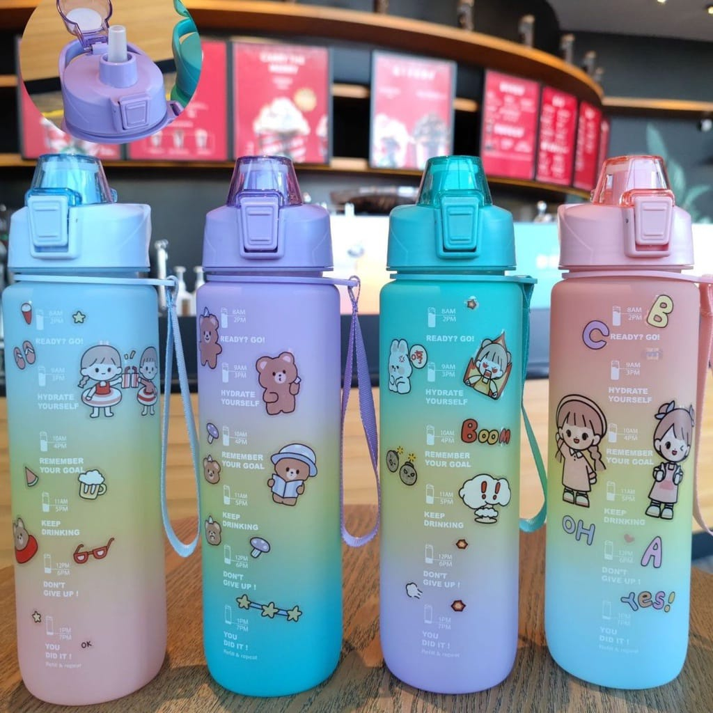 Jual NEW - BOTOL MINUM 1 LITER GRADASI PASTEL COLOURFULL | Shopee Indonesia
