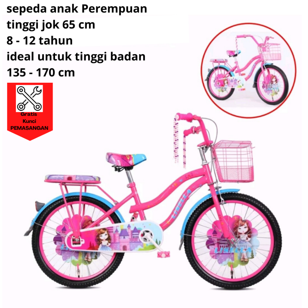 Jual Sepeda Anak Perempuan Usia 7- 12 th Ukuran 20 Inch ATLANTIS dan