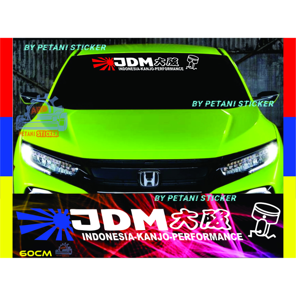 Jual Stiker Sticker Mobil Kanji Performance Kaca Depan Belkang Body