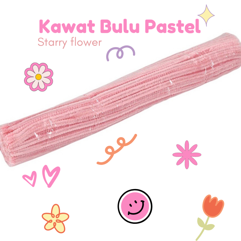 Jual RESTOCK!! 1 PACK (95-100 PCS) PIPE CLEANER SERI PASTEL / KAWAT BULU  KERAJINAN TANGAN SERI PASTEL