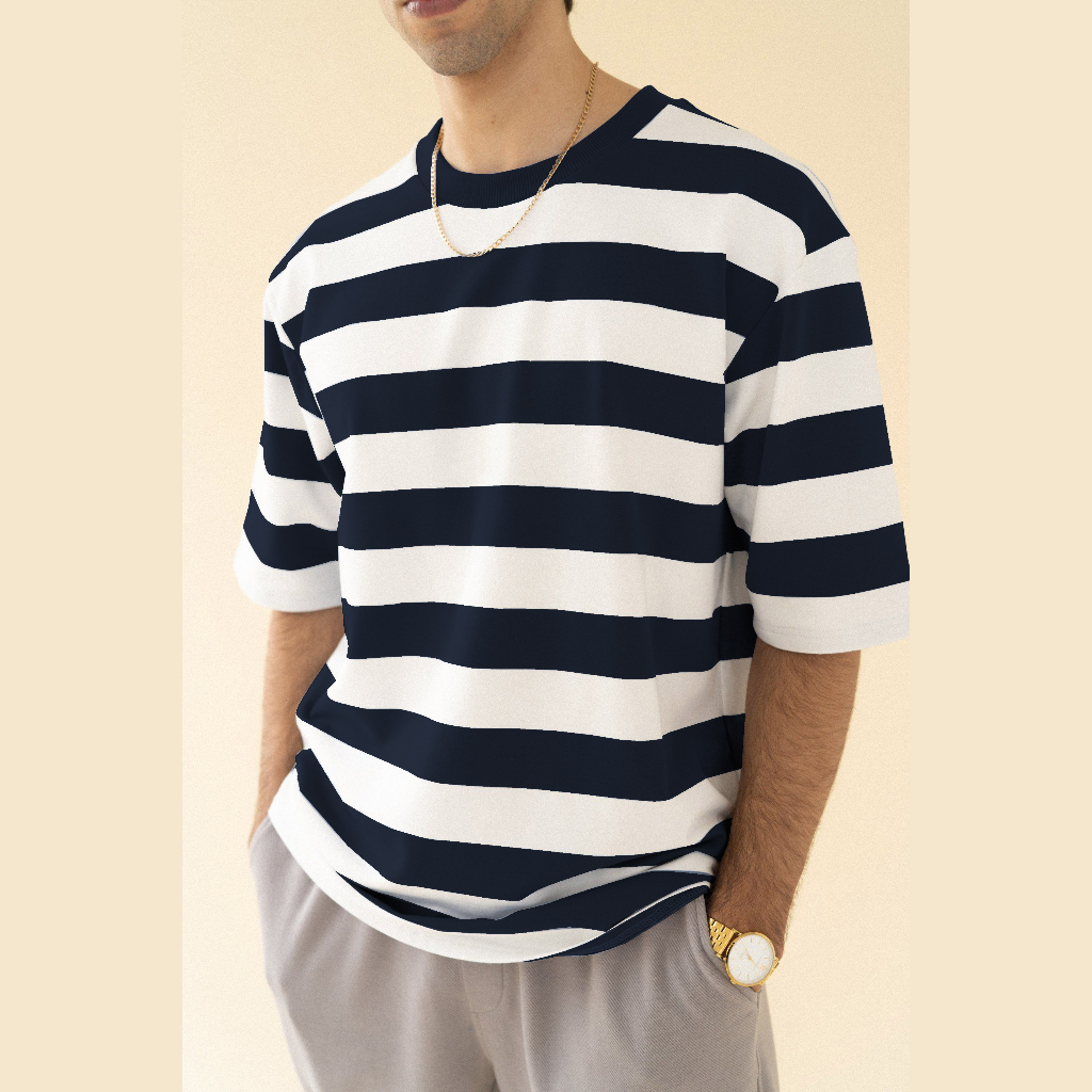 Jual RODJACK STORE Baju Kaos Stripe Pria dan Wanita Terbaru 2023 / Kaos