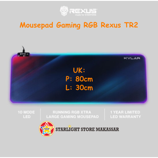 Jual Mousepad Gaming RGB Rexus TR2 - 80Cm | Shopee Indonesia