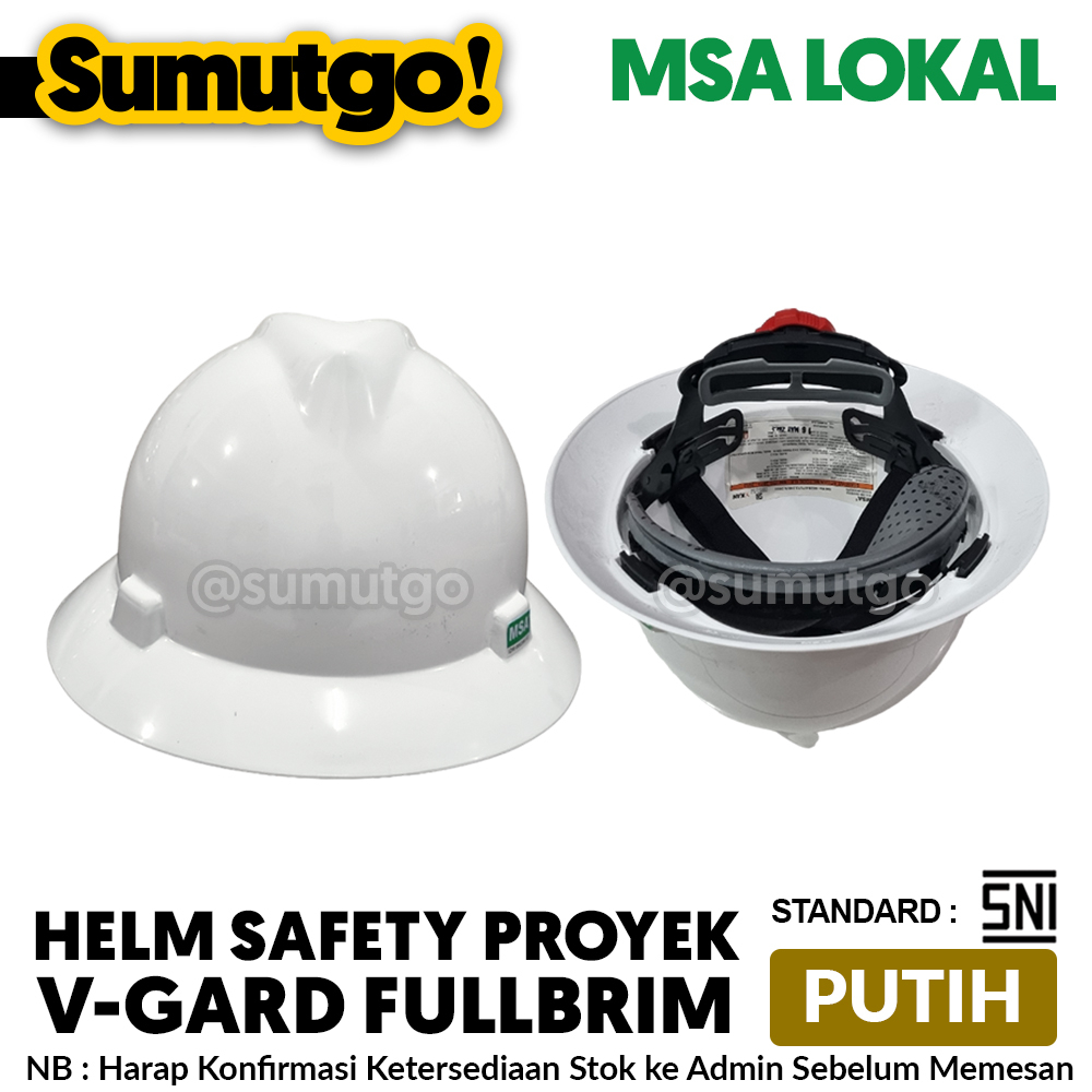 Jual Helm Safety Proyek Bulat Full Brim Warna Putih Merek MSA Lokal ...