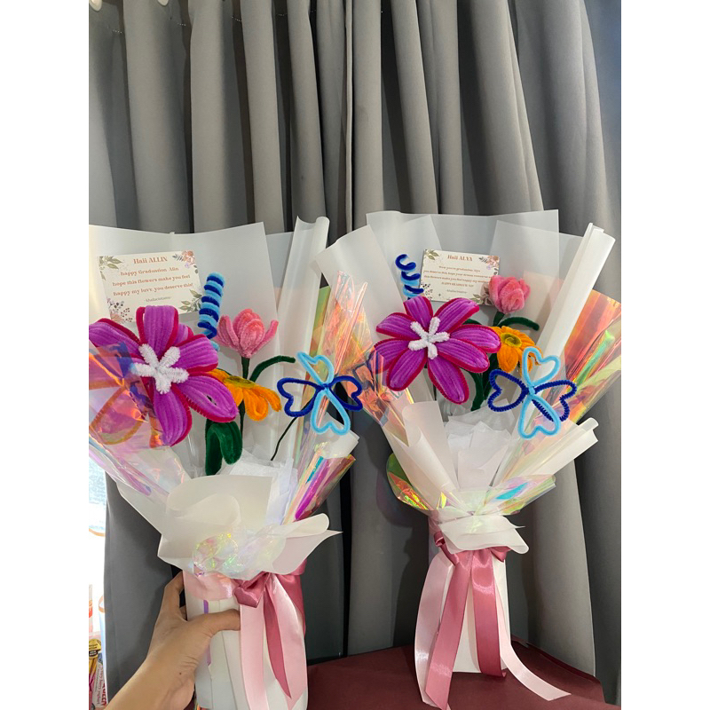 Jual BUCKET BUNGA/ BUCKET BULU KAWAT// BUCKET PIPECLEANER | Shopee