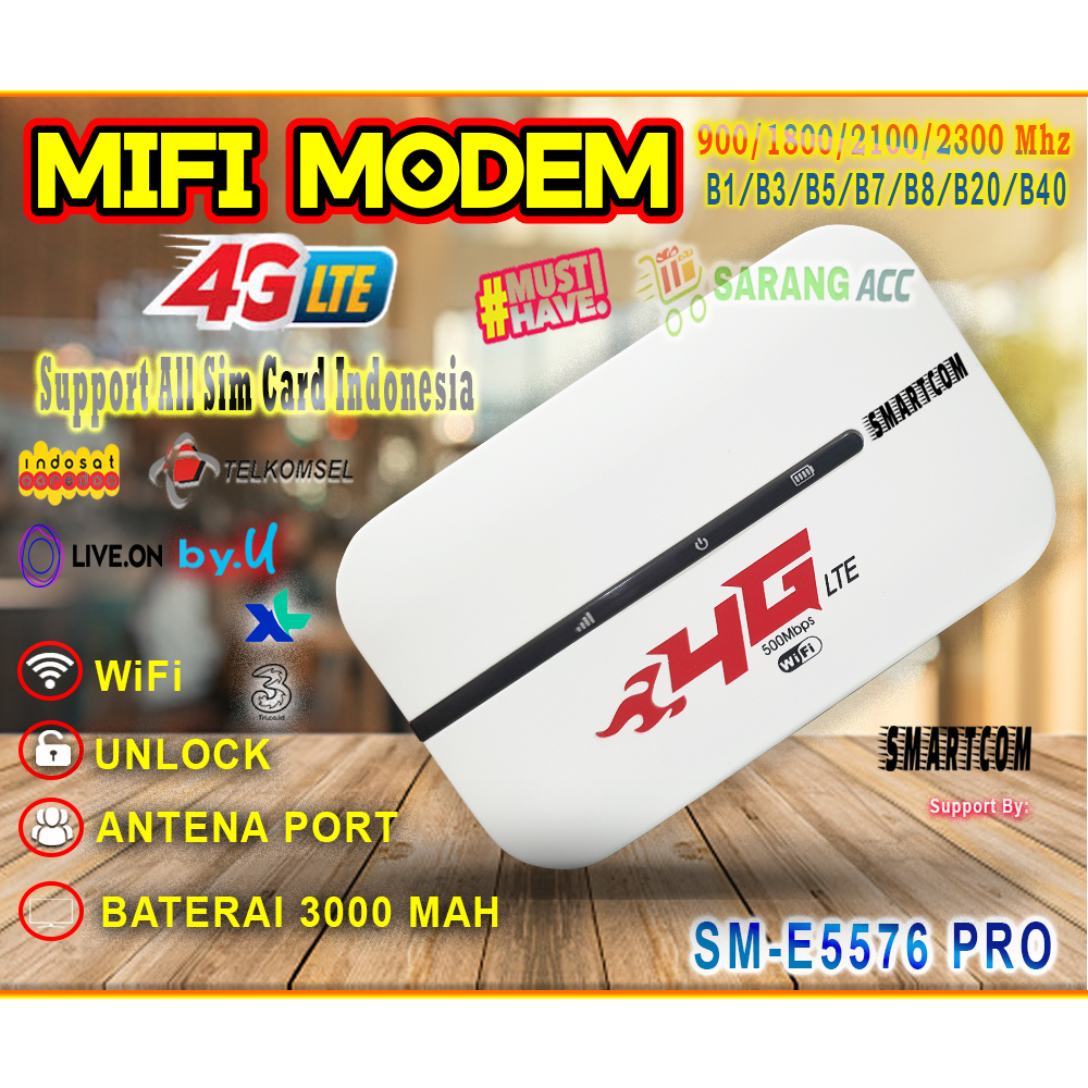 SMARTCOM ~ Modem Wifi 4G SM E5576 PRO Unlock All Operator