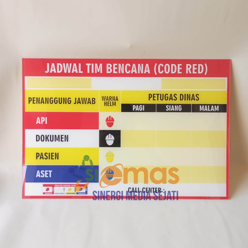 Jual Papan Akrilik Code Red ukuran 31.5 cm x 46.5 cm | Acrylic Code Red ...