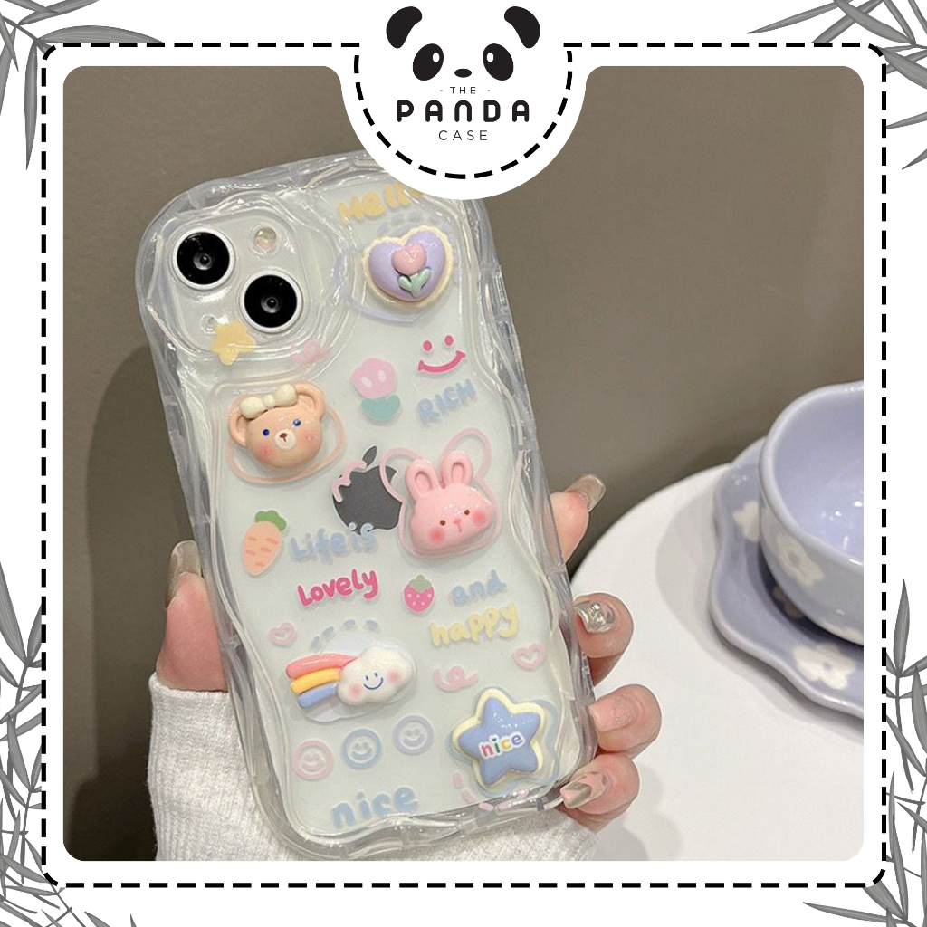 Jual [TPC] IPHONE Case Transparant Wave Bear Bunny Cute Case COVER