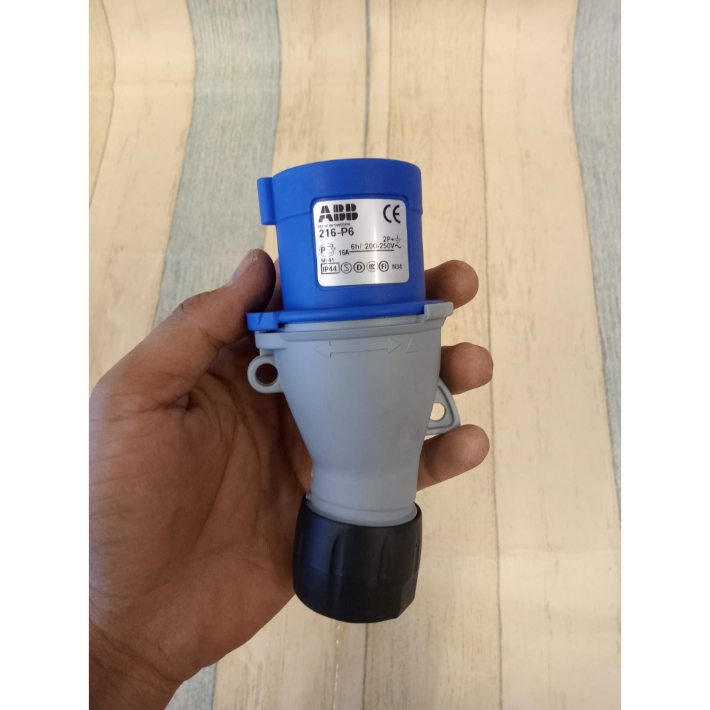 Jual ABB PLUGS 16A 3PIN 200-250V 200V 250V 2P+E BLUE IP44 216-P6 ...