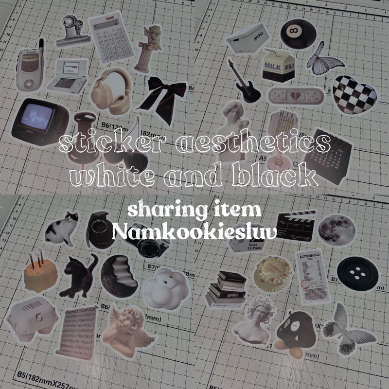 Jual STICKER AESTHETIC BLACK AND WHITE ⌗°. •♡ | Shopee Indonesia