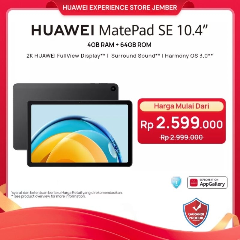 Jual HUAWEI MatePad 10.4 2022 New Edition| 2K FullView Display| Inbox ...