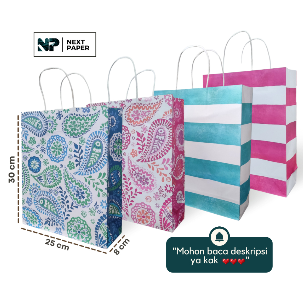 Jual Paper Bag Motif Besar Tas Kertas Hajatan Nikahan Ulangtahun Khitanan Souvenir Shopee