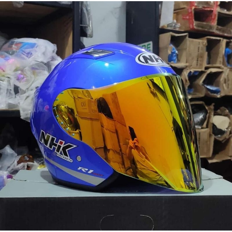 Jual Flat visor nhk r1 Max premium / nhk r1 elite | Shopee Indonesia