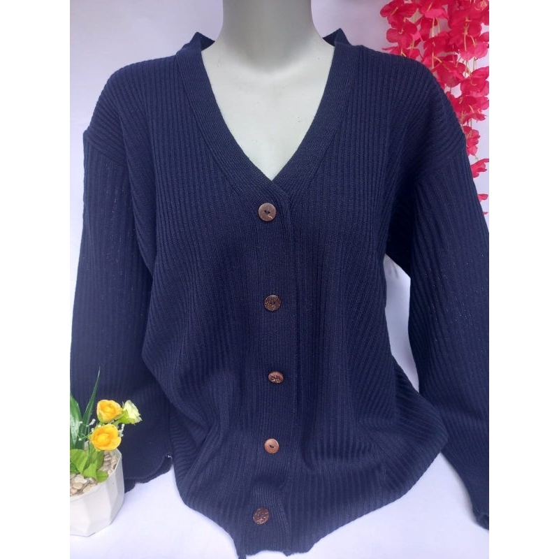 Jual CARDIGAN RAJUT // CARDIGAN JUMBO KANCING BATOK // MUAT bb70 KG+ ...