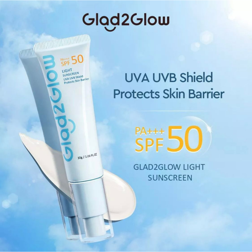 Jual Glad2Glow Light Sunscreen Gel UV SPF50 PA+++ 30g OilControl