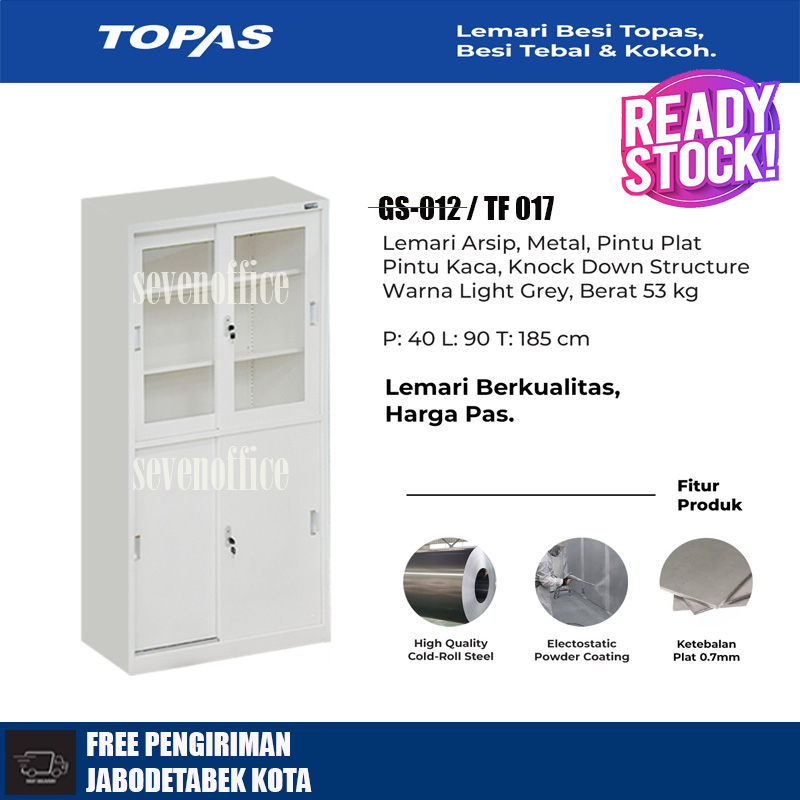 Jual Lemari Besi Arsip Topas Tf 017/rak Besi Arsip Kaca/lemari Arsip ...