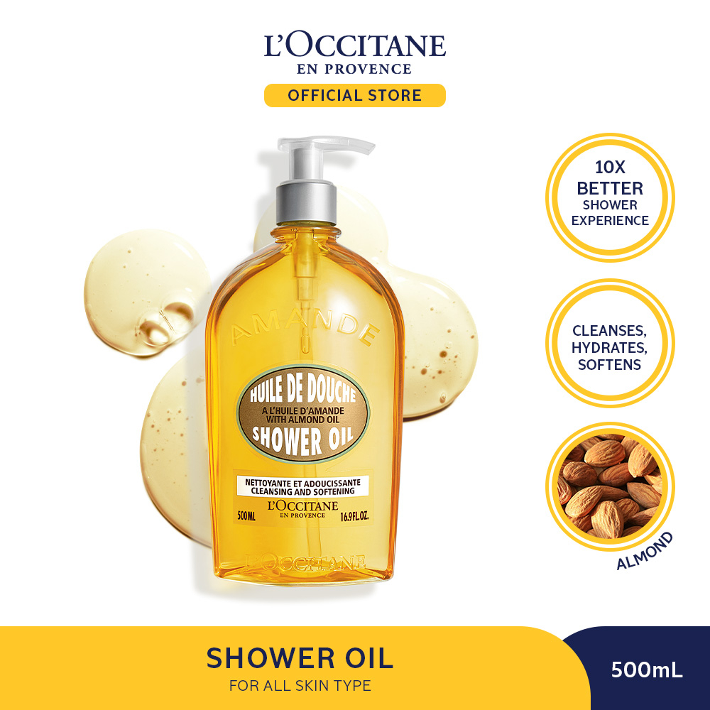 Jual L'Occitane Almond Shower Oil 500ml Shower Oil Sabun Mandi Cair