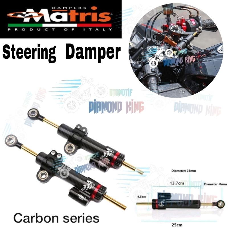 Jual Stabilizer Stang Matris Steering Dumper Italy Gold Series Carbon Pendek Universal Ninja