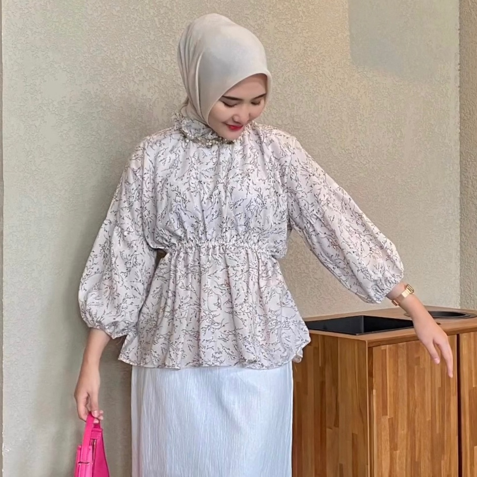 FLOWER BLOUSE KOREAN STYLE / FLORAL BLOUSE MOTIF BUNGA / OLLA BLOUSE WANITA MOTIF