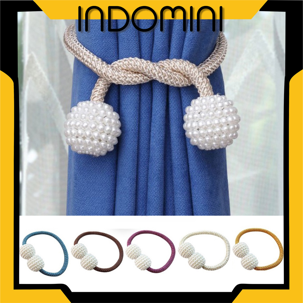 Jual Indomini Tali Pengikat Gorden Magnet Mutiara Pc Pengait Hordeng Magentic Curtain Ball