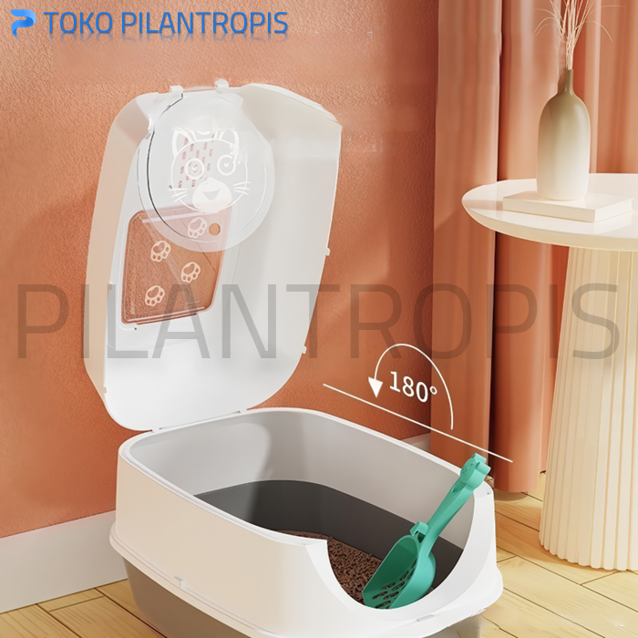Jual CAT LITTER BOX KUCING BESAR JUMBO TERTUTUP 38X57X41 CM TEMPAT PUP ...