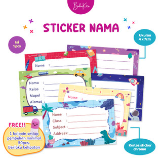 Jual Stiker Label Nametag Nama Kelas Buku Tulis dan Pelajaran Anak ...