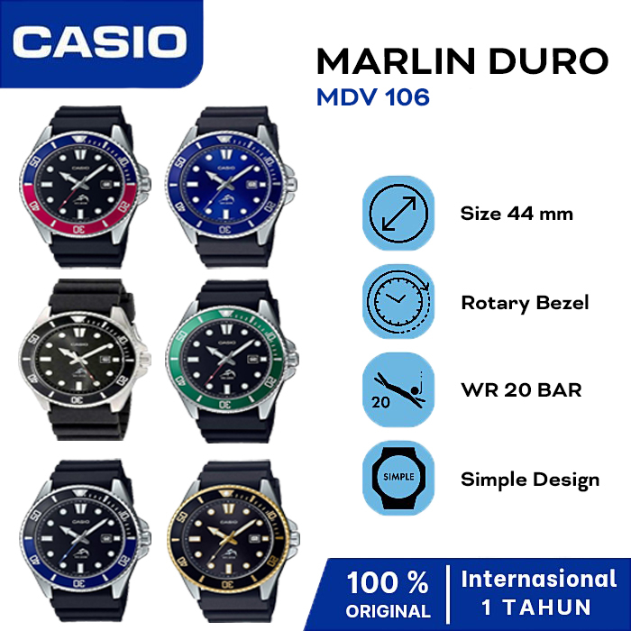 Jual Casio Marlin Duro Jam Tangan Diver Analog Mdv Shopee Indonesia