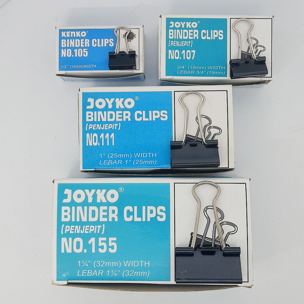 Jual BINDER CLIP 105 -107 - 111 - 155 KENKO binder clip isi 12 pcs/box ...