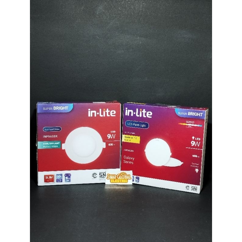 Jual Lampu downlight panel IB led inlite INPS628R bulat 9 watt | Shopee ...