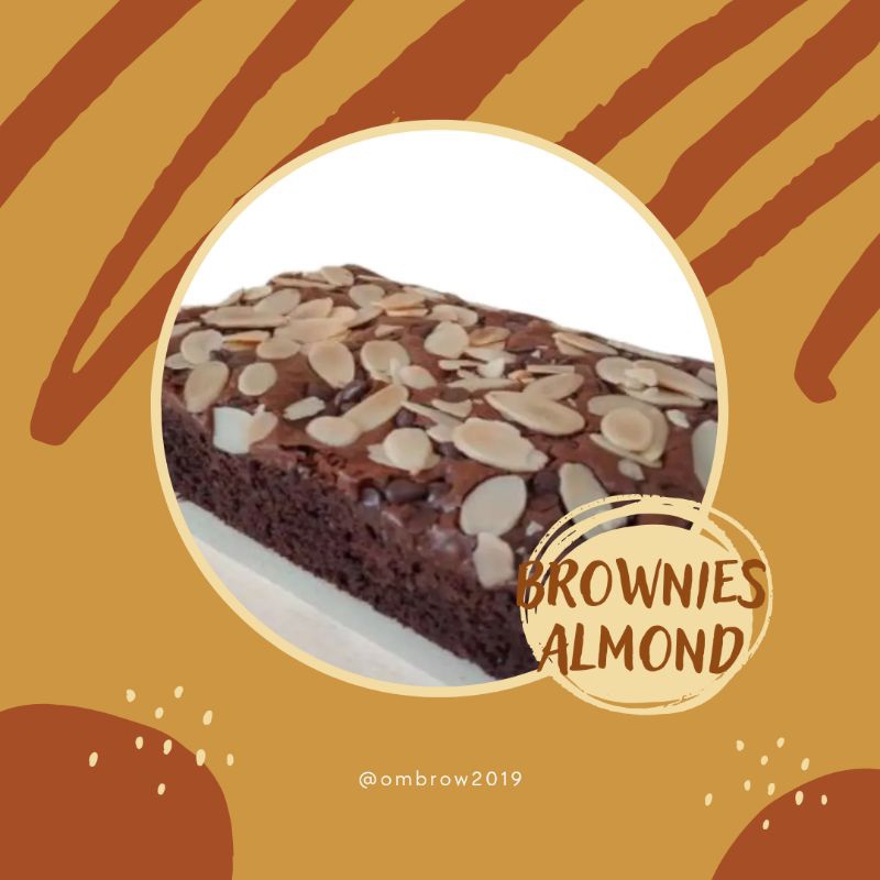 Jual Brownies Panggang Almond / Brownies Fudgie Almond / Brownies ...