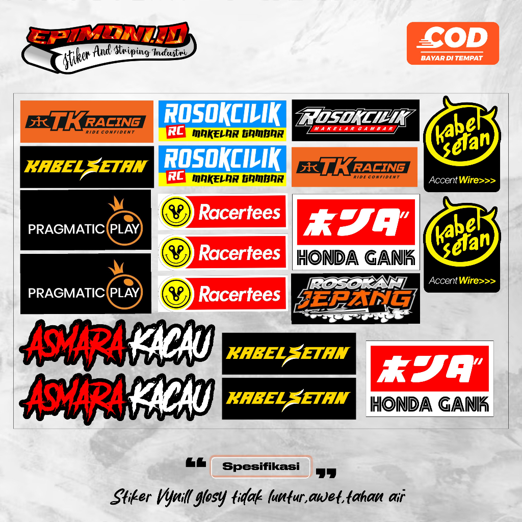 Jual stiker sponsor stiker racing 9 variasi stiker pack | Shopee Indonesia