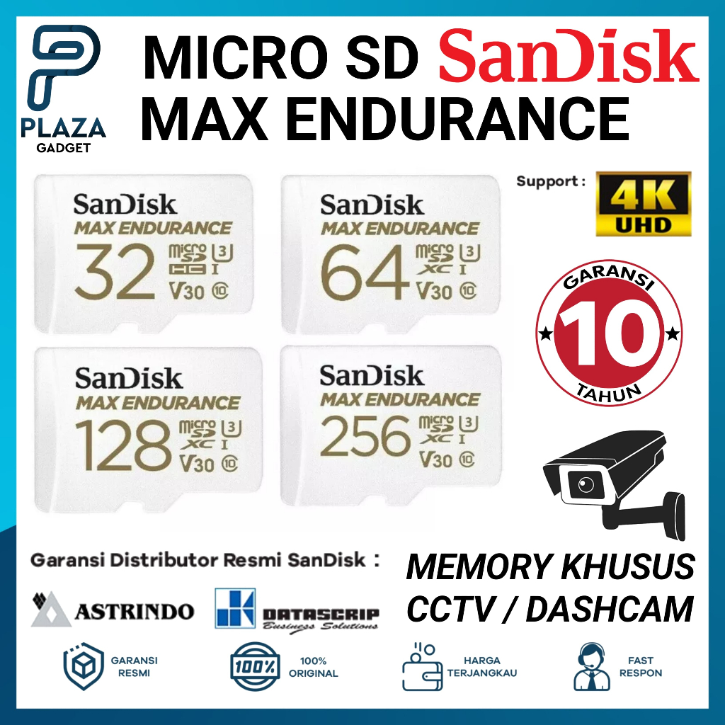 Jual Micro SD Memory Card CCTV / DASHCAM / IP CAM Sandisk MAX Endurance