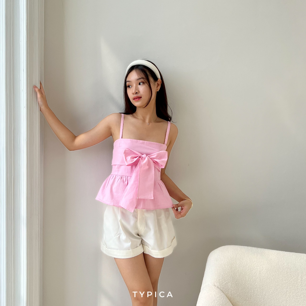 Jual TPCA - DEVEN TOP | ribbon bow top | Shopee Indonesia