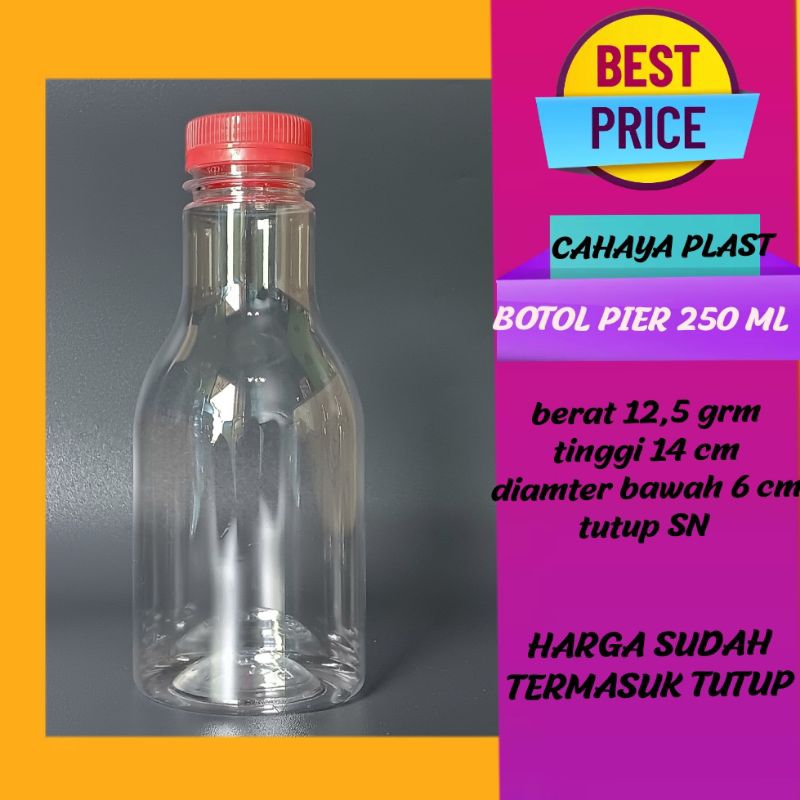 Jual Botol Pir 250Ml-Botol Plastik 250Ml-Per 100 50 25 Pcs Free kardus ...