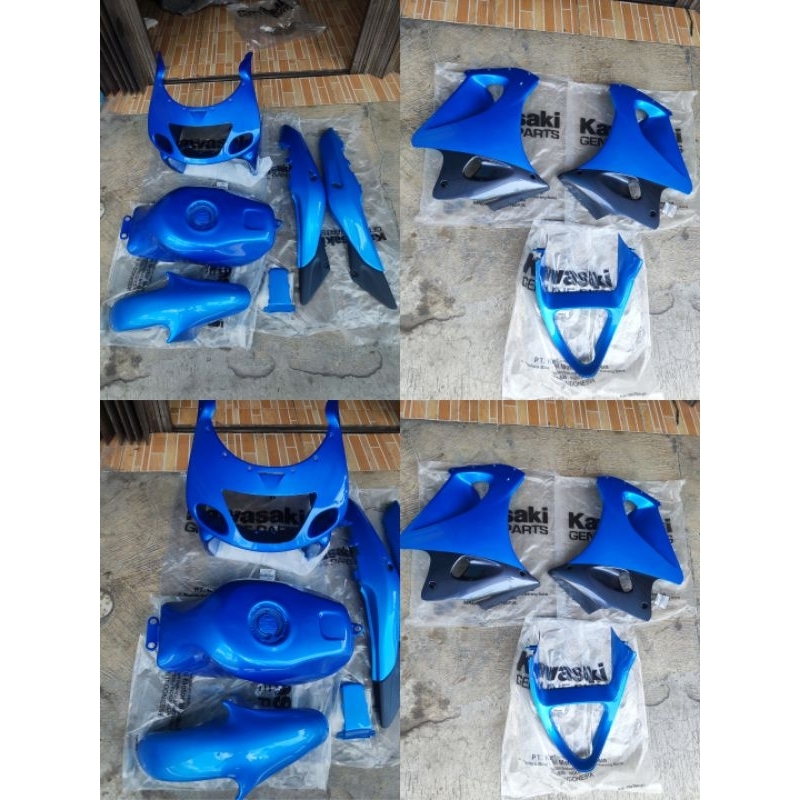 Jual full set Body ninja RR ZX150 biru | Shopee Indonesia