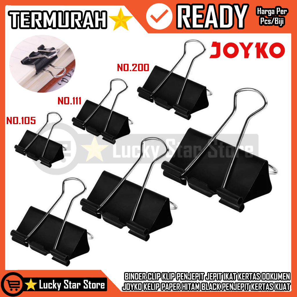 Jual BINDER CLIP KLIP PENJEPIT KERTAS JOYKO NO. 105 111 200 KLIP ...