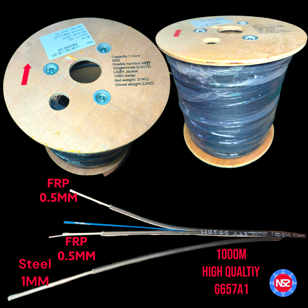 Jual kabel dropcore 1 core frp NS2 high quality 1000 meter / drop core ...