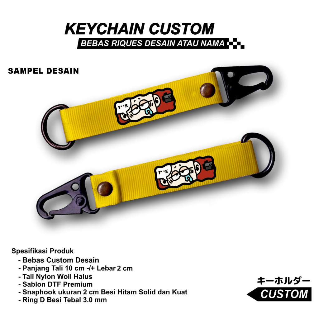 Jual GANTUNGAN KUNCI CUSTOM KEYCHAIN BESI SNAPHOOK | Shopee Indonesia