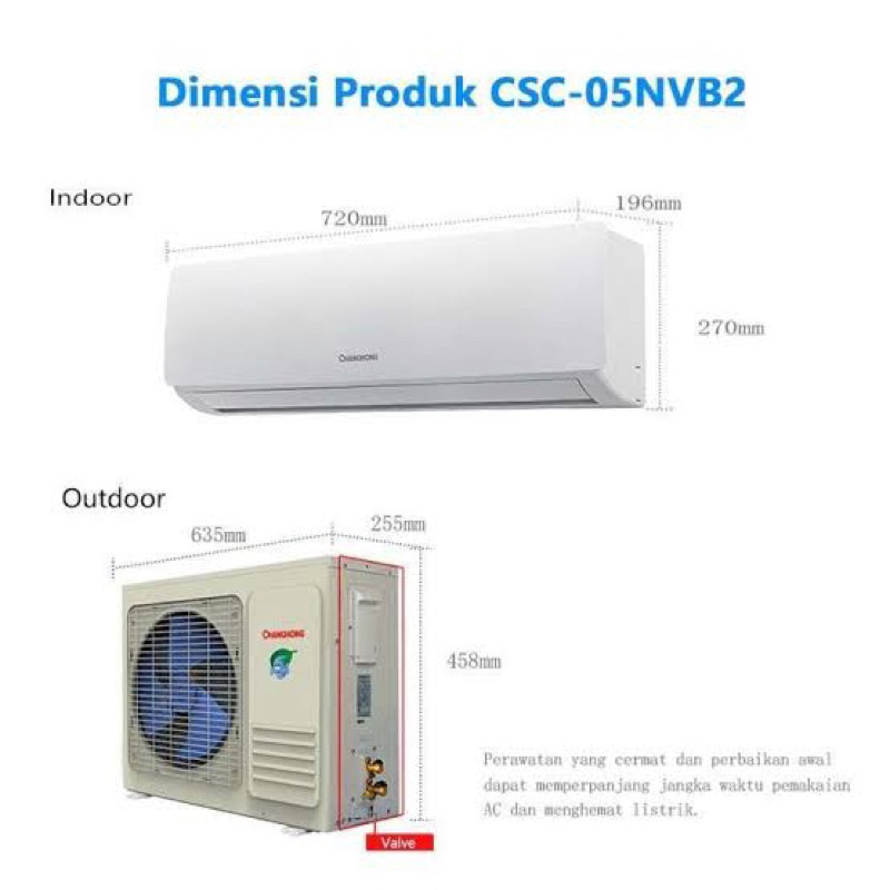 Jual CHANGHONG AC 1/2 PK CHANGHONG AC FAST COOLING AC CHANGHONG ...