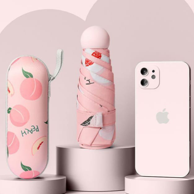 Payung Lipat Mini Anti Upf 50+ Motif Love Avocado Peach Kapsul Souvenir - foto 5