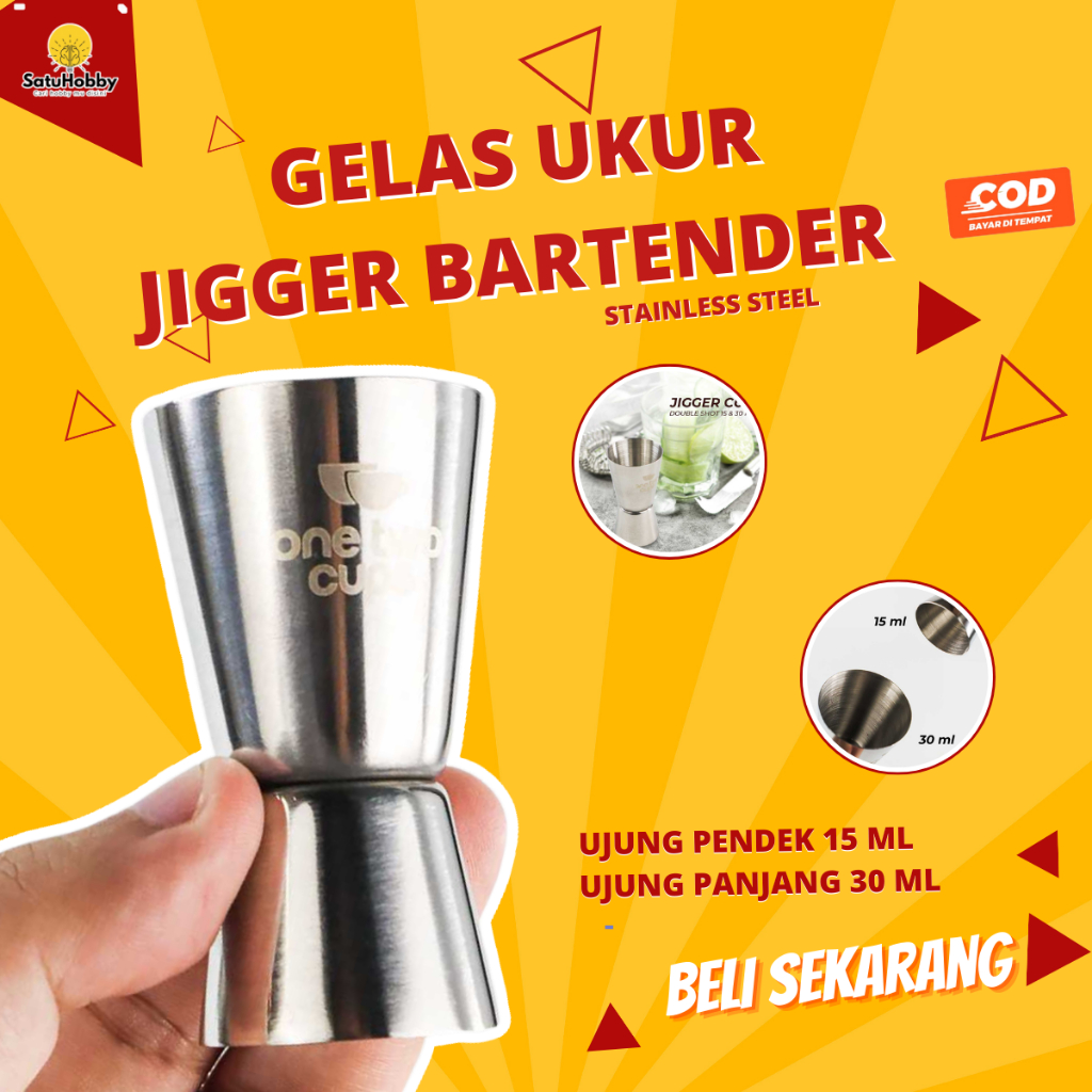 Jual Gelas Takar Ukur Jigger Bartender Double Shot 15 Ml And 30 Ml Shopee Indonesia 8596