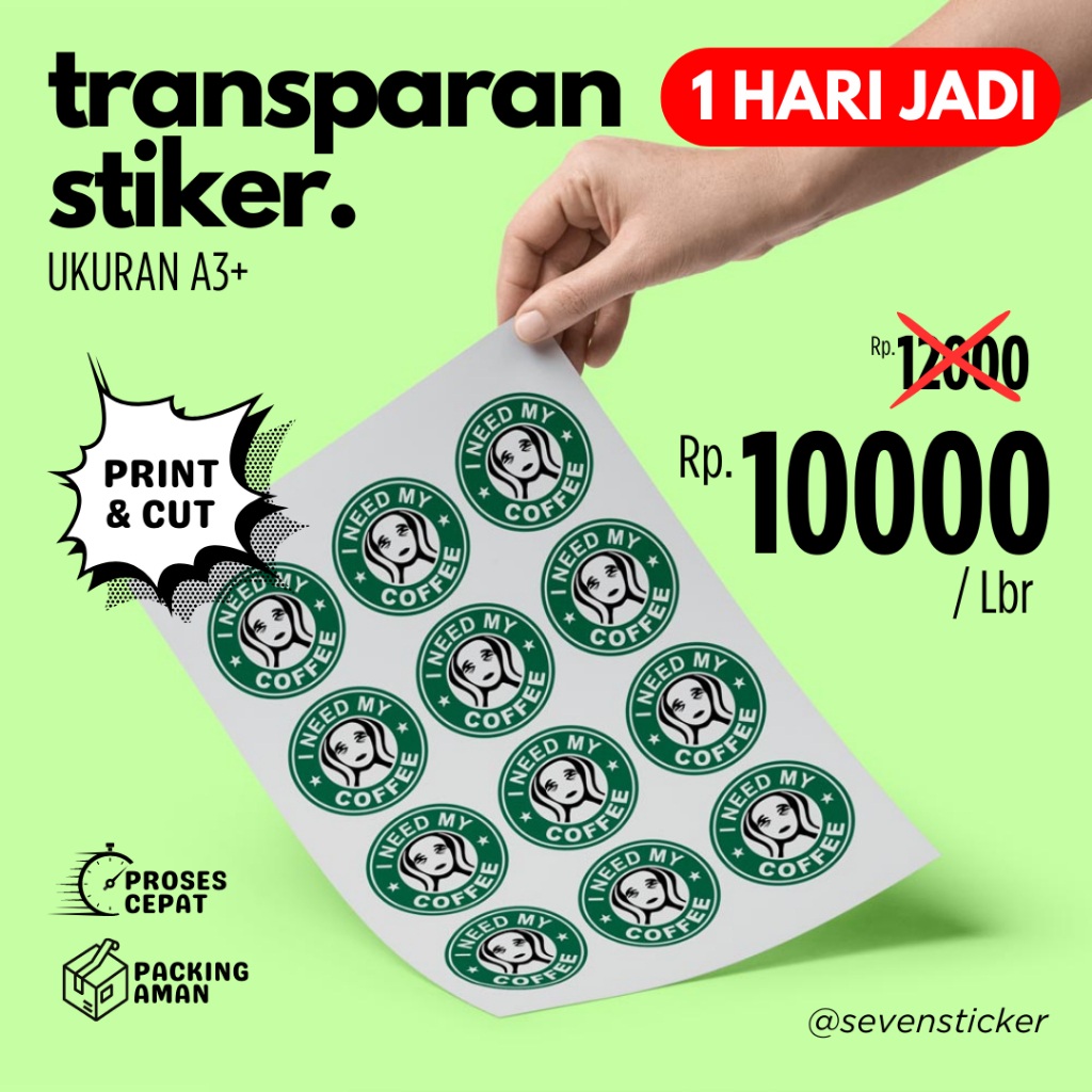 Jual Cetak Stiker Label Transparan A Murah Cutting Presisi Shopee