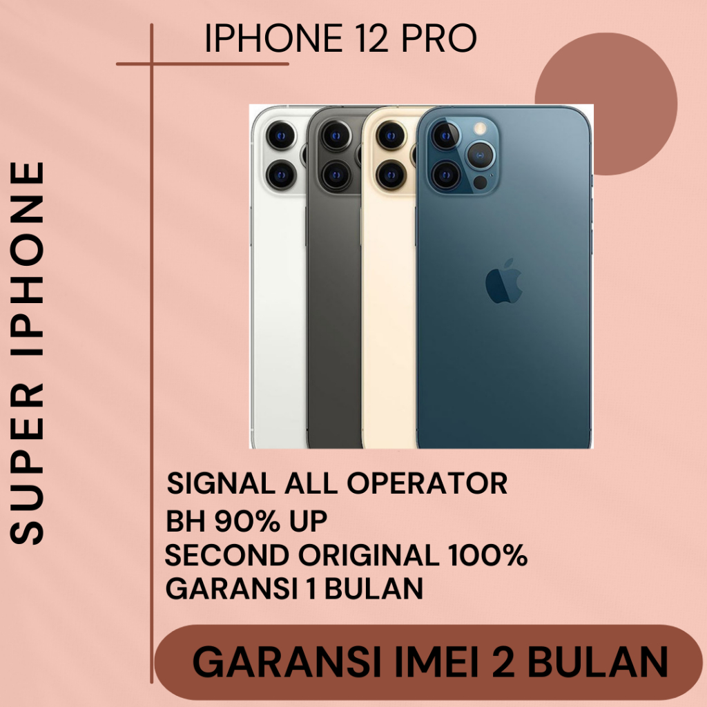 Jual IPhone 12 Pro 128gb 256gb Fullset Original Bergaransi Like New ...