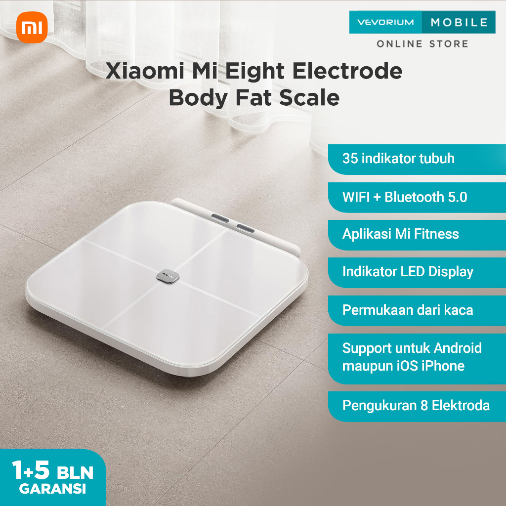 Jual Xiaomi 8 Electrode Body Fat Scale 35 Indikator Data Komposisi