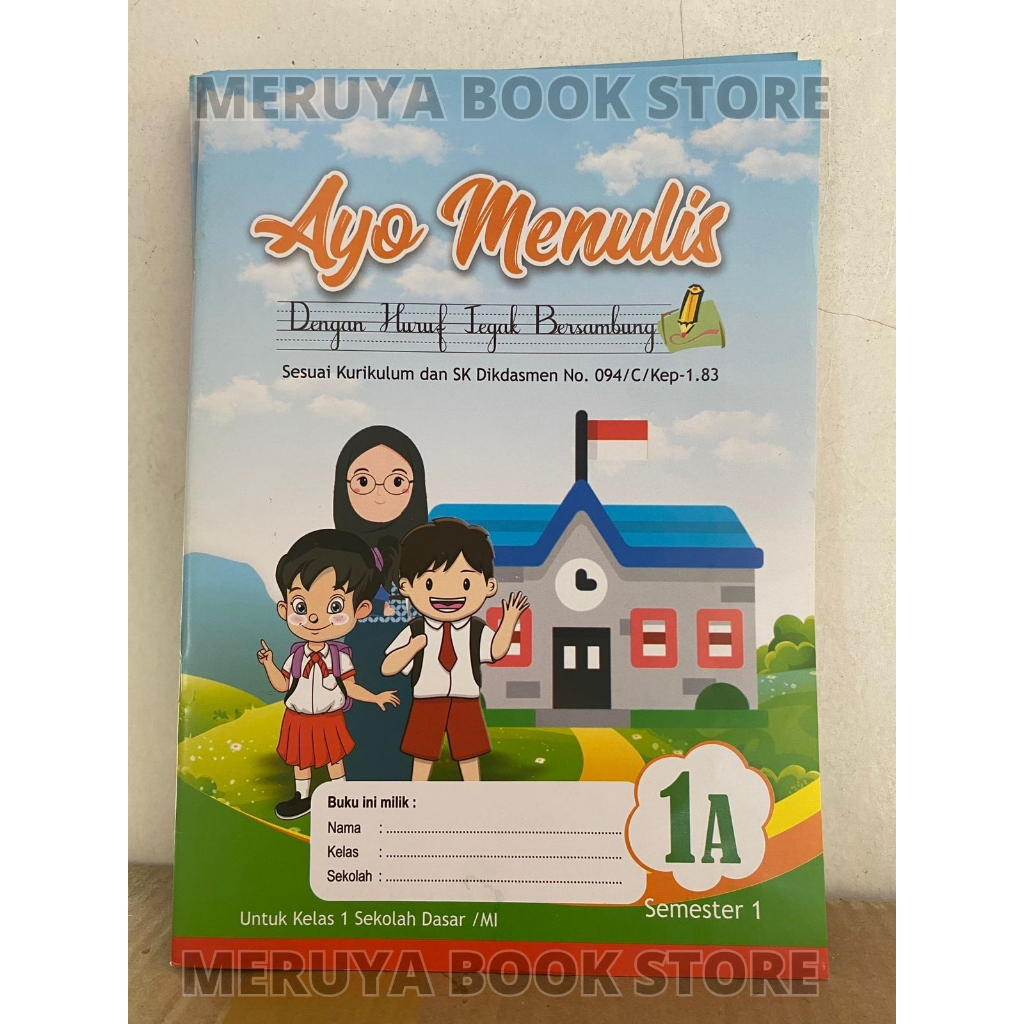 Jual Buku Menulis Huruf Tegak Bersambung SD/MI ( Kelas 1 2 3 ) Semester ...